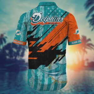 Miami Dolphins NFL US Flag Vintage Hawaiian Shirt