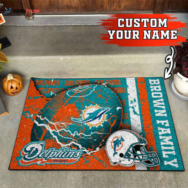 Miami Dolphins Personalized Doormat Home Decor 2024 2025 26