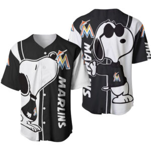 Miami Marlins Snoopy Lover Printed Baseball Jersey
