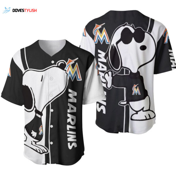 Miami Marlins Snoopy Lover Printed Baseball Jersey