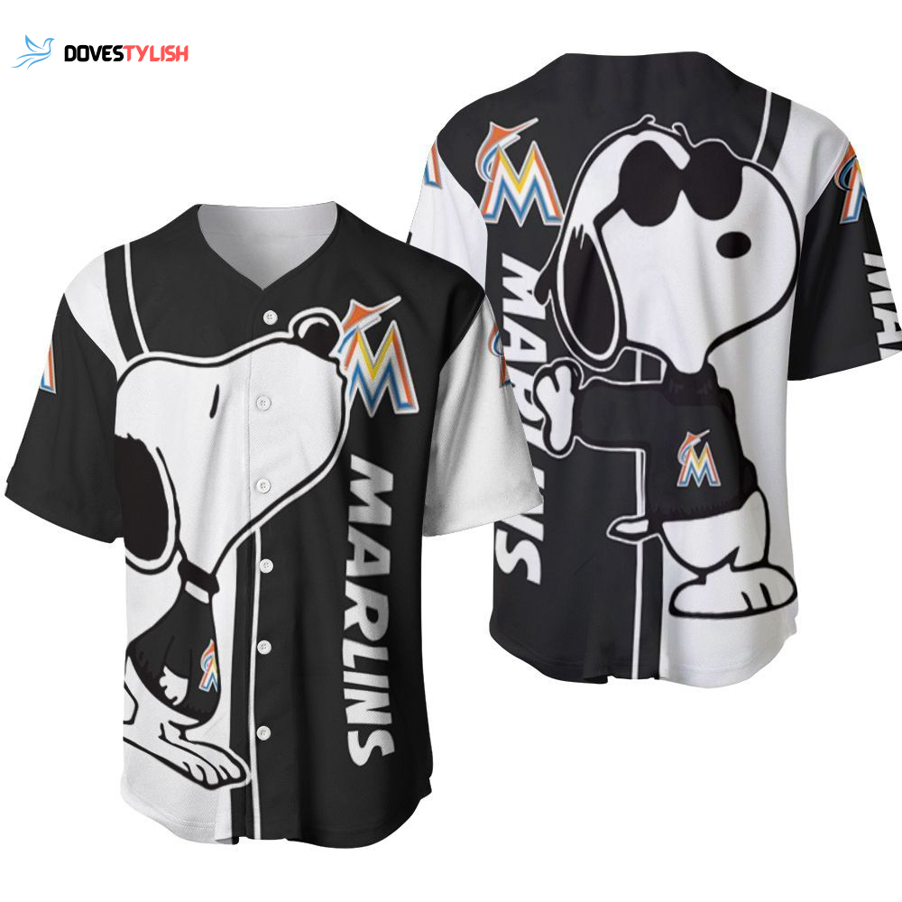 Miami Marlins Snoopy Lover Printed Baseball Jersey Miami Marlins Snoopy Lover Printed Baseball Jersey