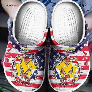 Michigan Wolverines football NCAAF Teams American flag Rubber Clogs Clogband Clogs