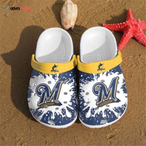 Milwaukee Brewers MLB paint flakes Clogs Shoes Clogs Unisex Footwear