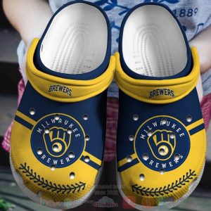 Milwaukee Brewers Yellow-Navy Clogs Crocband Shoes - Gift for Men Women Fans - Gift for Men Women Fans