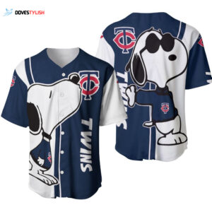 Minnesota Twins snoopy lover Printed Baseball Jersey - Gift for Men Women Fans