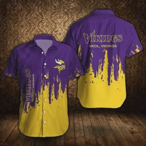 Minnesota Vikings Colorful Design Hawaiian Shirt 3
