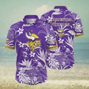 Minnesota Vikings Floral Full Print Unisex Hawaiian Shirt 3