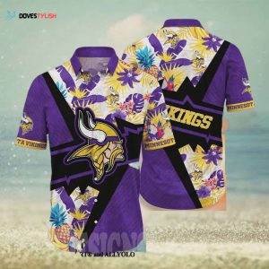 Minnesota Vikings Floral Full Print Unisex Hawaiian Shirt Unisex Gift Tee 2025