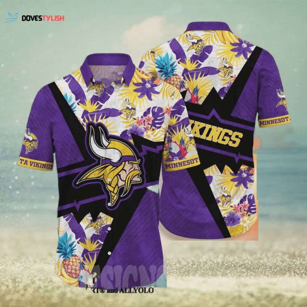 Minnesota Vikings Floral Full Print Unisex Hawaiian Shirt Unisex Gift Tee 2025