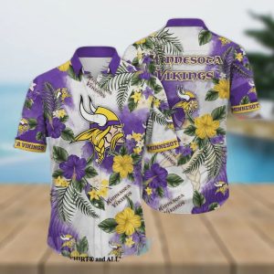 Minnesota Vikings Flower Classic All Over Print Hawaiian Shirt Unisex Gift Tee 2025