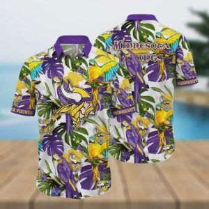 Minnesota Vikings Flower Colorful Hawaiian Shirt