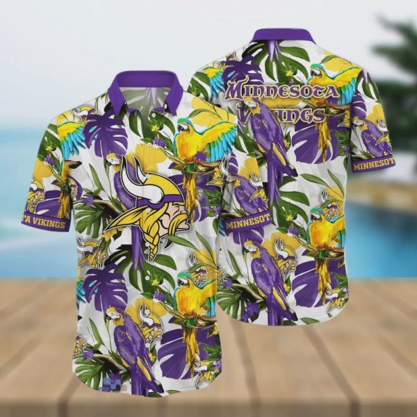 Minnesota Vikings Flower Colorful Hawaiian Shirt