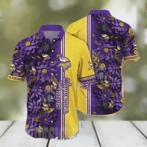 Minnesota Vikings Flower Tropical Hawaiian Shirt