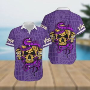 Minnesota Vikings Snake And Skull Octopus Hawaiian Shirt