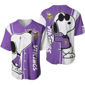 Minnesota Vikings snoopy lover Printed Baseball Jersey