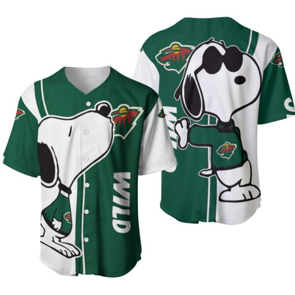 Minnesota Wild snoopy lover Printed Baseball Jersey