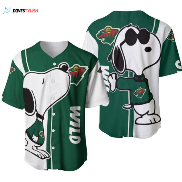 Minnesota Wild snoopy lover Printed Baseball Jersey