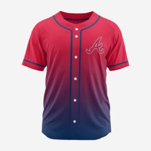 MLB Atlanta Braves Personalized Gradient Design Baseball Jersey Gift for Men Women