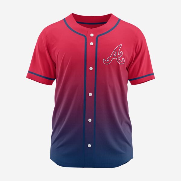 MLB Atlanta Braves Personalized Gradient Design Baseball Jersey Gift for Men Women