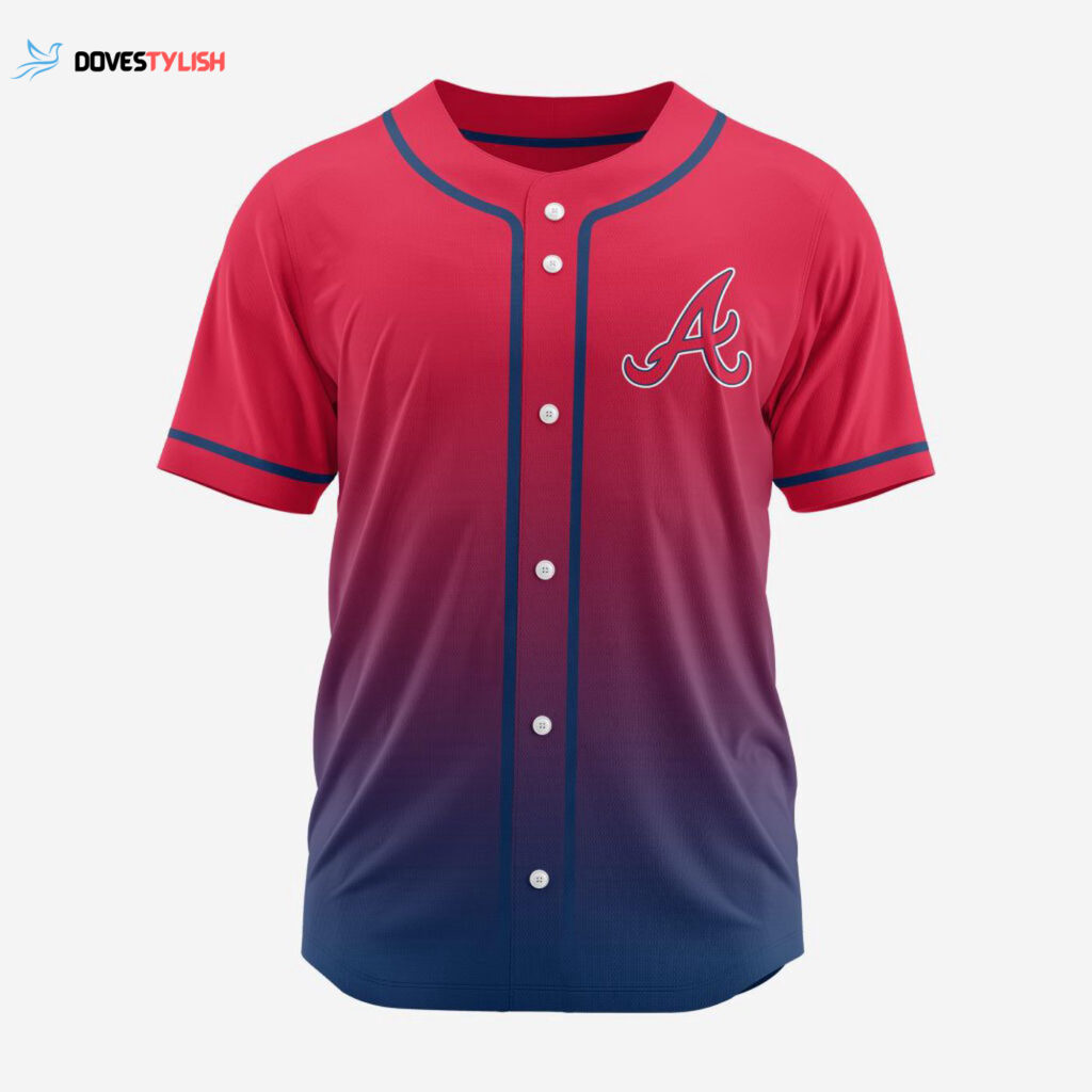 MLB Atlanta Braves Personalized Gradient Design Baseball Jersey Gift for Men Women MLB Atlanta Braves Personalized Gradient Design Baseball Jersey Gift for Men Women