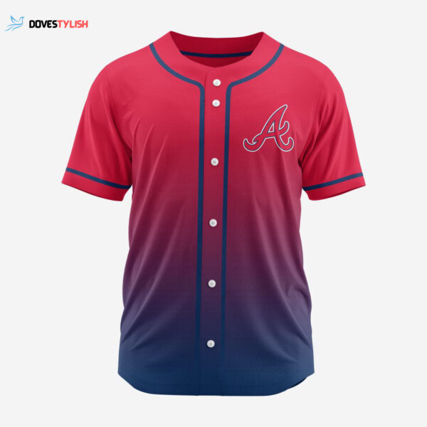 MLB Atlanta Braves Personalized Gradient Design Baseball Jersey Gift for Men Women