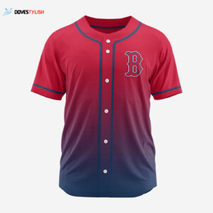 MLB Boston Red Sox Personalized Gradient Design Baseball Jersey Gift for Men Women