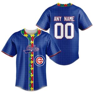 MLB Chicago Cubs Mix Grateful Dead | Specialized Baseball Jersey Fearless Aganst Autism Gift for Men Women