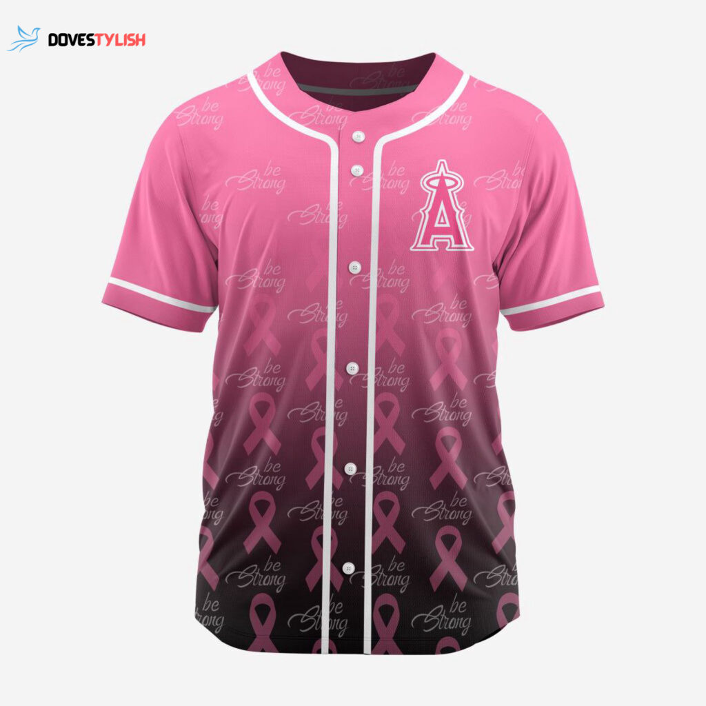 MLB Los Angeles Angels Special Pink Design Fight Breast Cancer Baseball Jersey Gift for Men Women