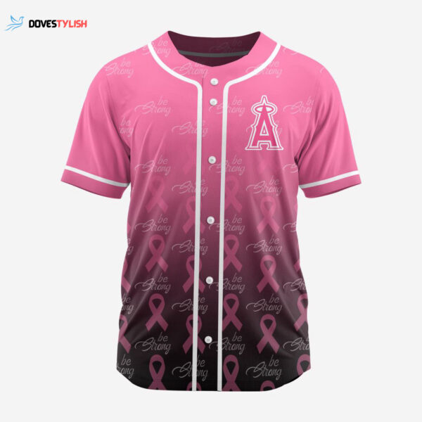 MLB Los Angeles Angels Special Pink Design Fight Breast Cancer Baseball Jersey Gift for Men Women