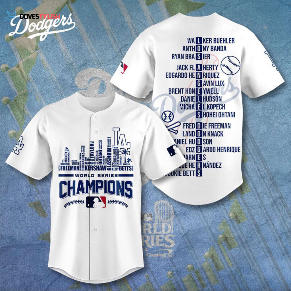 MLB Los Angeles Dodgers 2025 World Series Champions Design Baseball Jersey Gift for Men Women