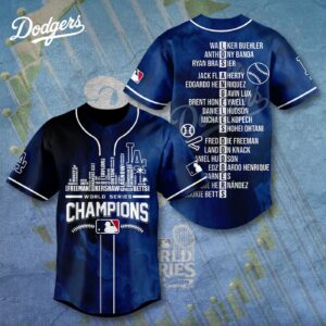 MLB Los Angeles Dodgers 2025 World Series Champions Design Baseball Jersey Gift for Men Women
