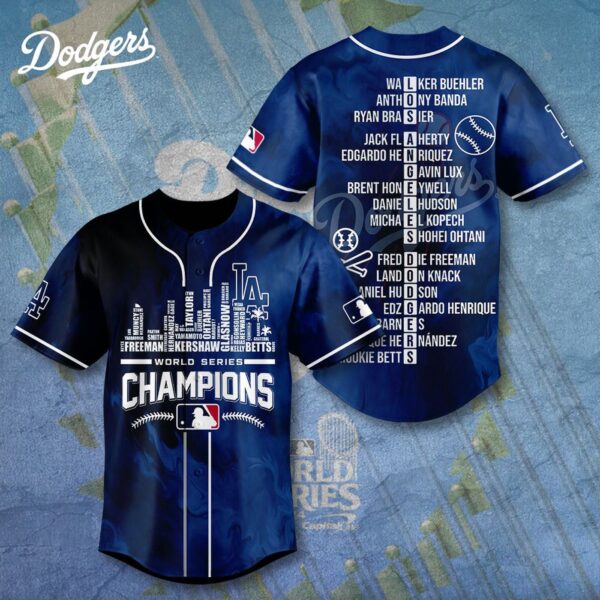MLB Los Angeles Dodgers 2025 World Series Champions Design Baseball Jersey Gift for Men Women
