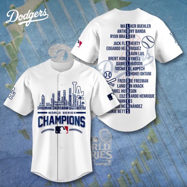 MLB Los Angeles Dodgers 2025 World Series Champions Design Baseball Jersey Gift for Men Women