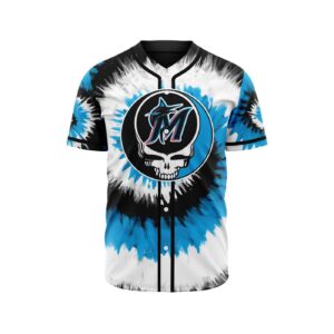 MLB Miami Marlins Special Grateful Dead Design Baseball Jersey Gift for Men Women