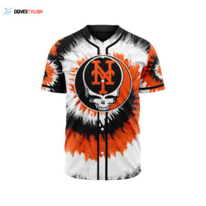 MLB New York Mets Special Grateful Dead Design Baseball Jersey Gift for Men Women