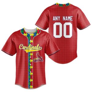 MLB St. Louis Cardinals Mix Grateful Dead | Specialized Baseball Jersey Fearless Aganst Autism Gift for Men Women