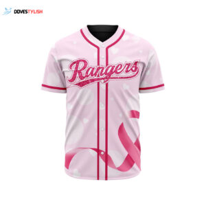 MLB Texas Rangers Special Pink Design Fight Breast Cancer Baseball Jersey Gift for Men Women
