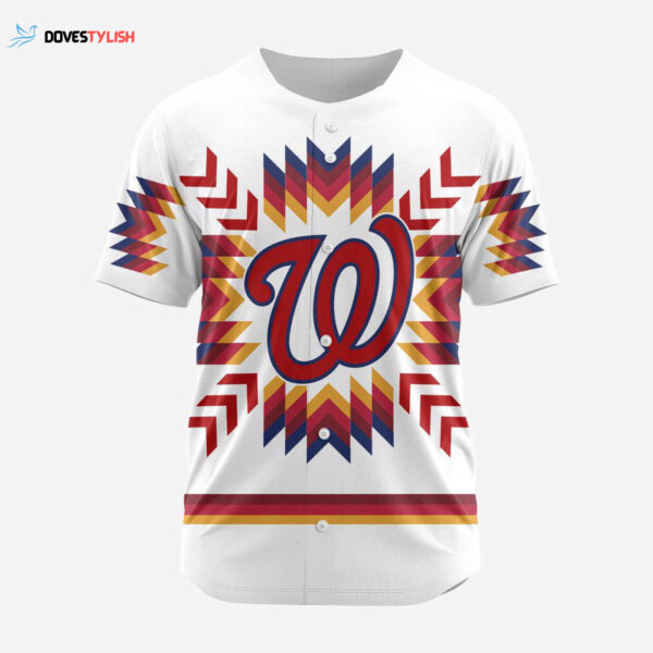 MLB Washington Nationals Special Native Design Baseball Jersey Gift for Men Women