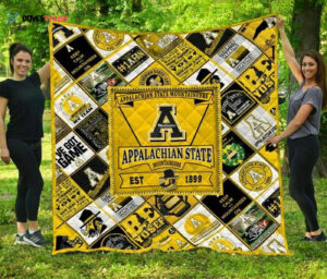 NCAA Appalachian State Mountaineers Quilt Blanket, Gift For Sports Fan, Sport Lovers Quilt