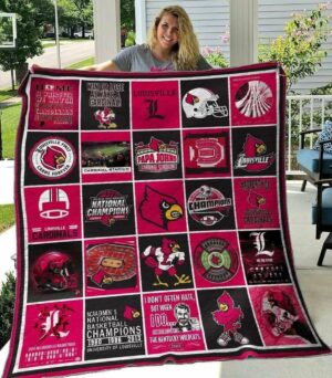 NCAA Louisville Cardinals Quilt Blanket, Gift For Sports Fan, Sport Lovers Quilt