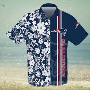 New England Patriots All Over Print Flowery Hawaiian Shirt