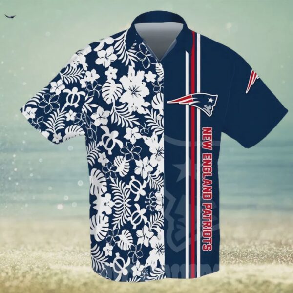 New England Patriots All Over Print Flowery Hawaiian Shirt