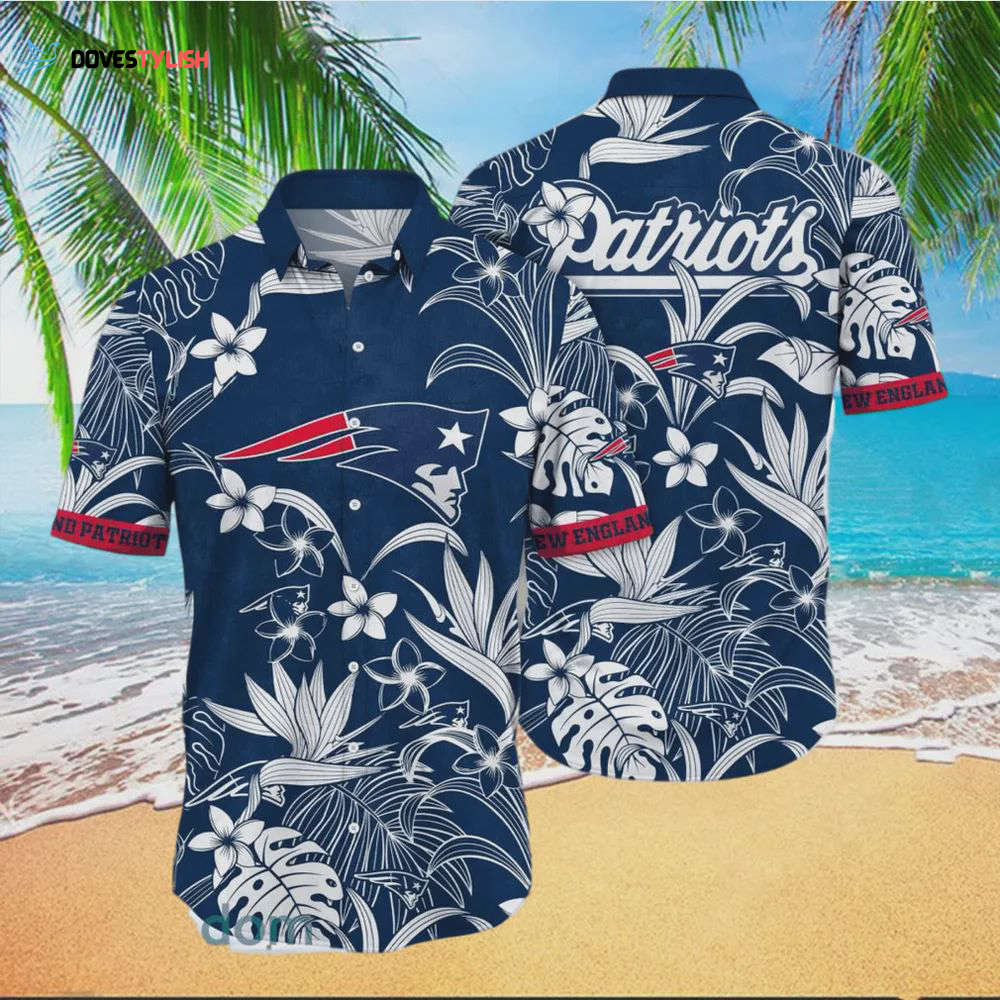 New England Patriots Aloha Navy Color Hawaiian Shirt New England Patriots Aloha Navy Color Hawaiian Shirt