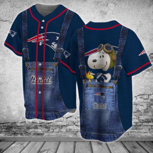 New England Patriots NFL Baseball Jersey Shirt Snoopy  For Men Women