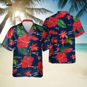 New England Patriots Nfl Color Hibiscus Button Up Hawaiian Shirt