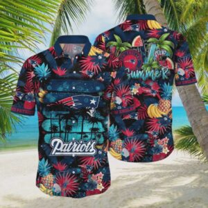 New England Patriots NFL Flower Art Hawaiian Shirt 3