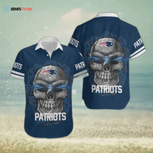 New England Patriots NFL Skull Carved Hawaiian Shirt