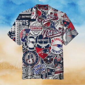 New England Patriots NFL Striped Men’s Hawaiian Shirt