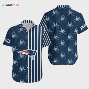 New England Patriots Stripes And Skull Hawaiian Shirt