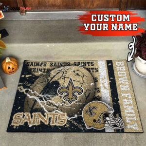 New Orleans Saints Personalized Doormat Home Decor 2024 2025 26